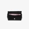Soft Bow Mini Bag Svart satinminiväska med kristallrosett