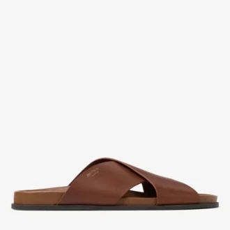 Sol Slide Cigar Vachetta-lädersandaler