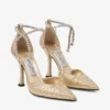 Stevie 100 Guldkrossade metallicpumps Stevie 100 Guldkrossade metallicpumps
