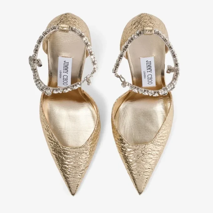 Stevie 100 Guldkrossade metallicpumps Stevie 100 Guldkrossade metallicpumps