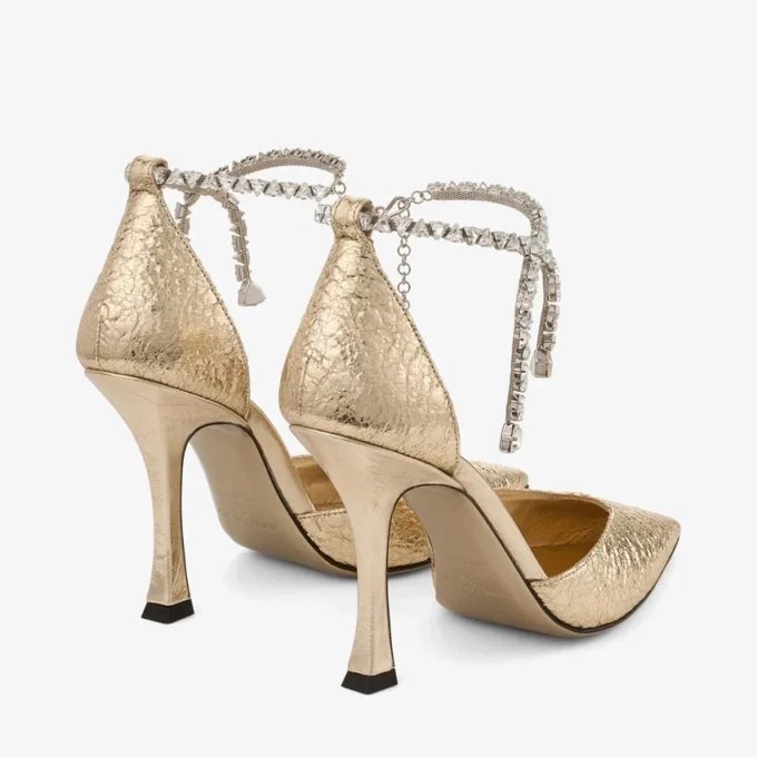 Stevie 100 Guldkrossade metallicpumps Stevie 100 Guldkrossade metallicpumps
