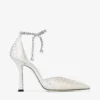 Stevie 100 Ivory Satin Crystal Pumps Stevie 100 Ivory Satin Crystal Pumps