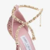 Stevie 100 Silky Blush satinpumps med kristaller