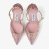 Stevie 100 Silky Blush satinpumps med kristaller