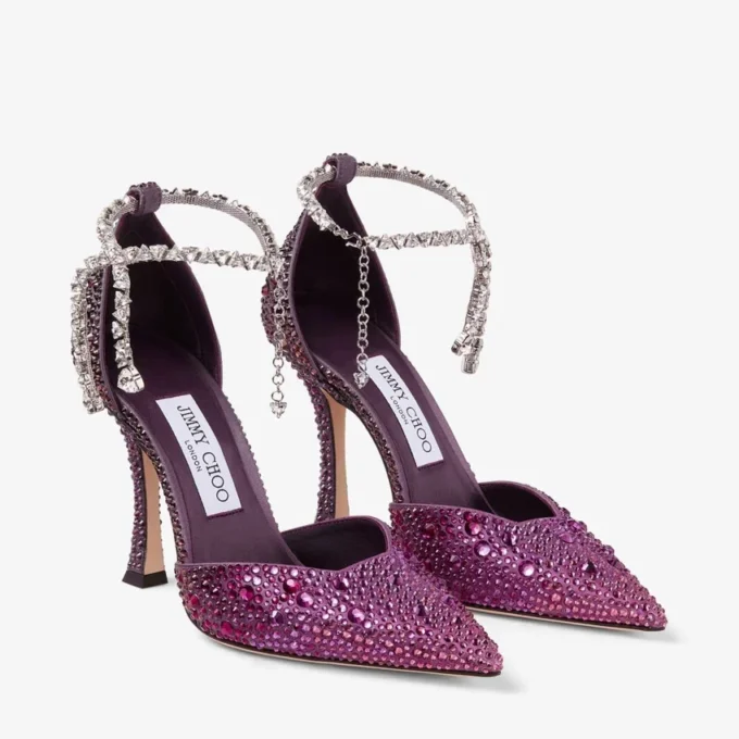 Stevie 100 Winter Bloom och Violet Orchid Mix satinpumps med degraderade kristaller Stevie 100 Winter Bloom och Violet Orchid Mix satinpumps med degraderade kristaller