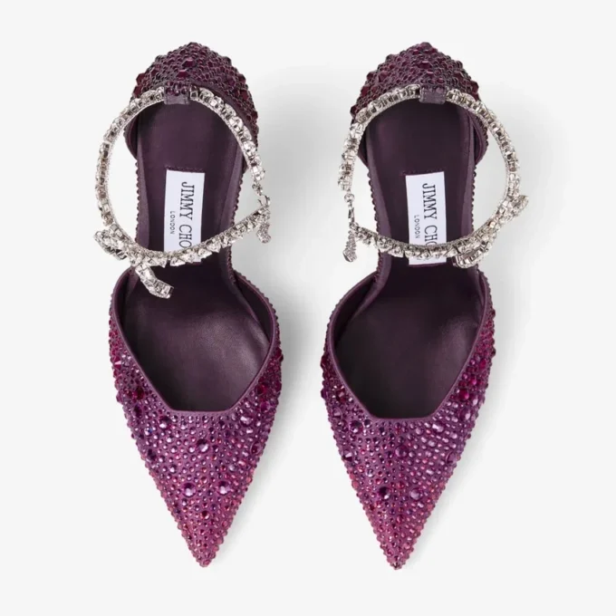 Stevie 100 Winter Bloom och Violet Orchid Mix satinpumps med degraderade kristaller Stevie 100 Winter Bloom och Violet Orchid Mix satinpumps med degraderade kristaller