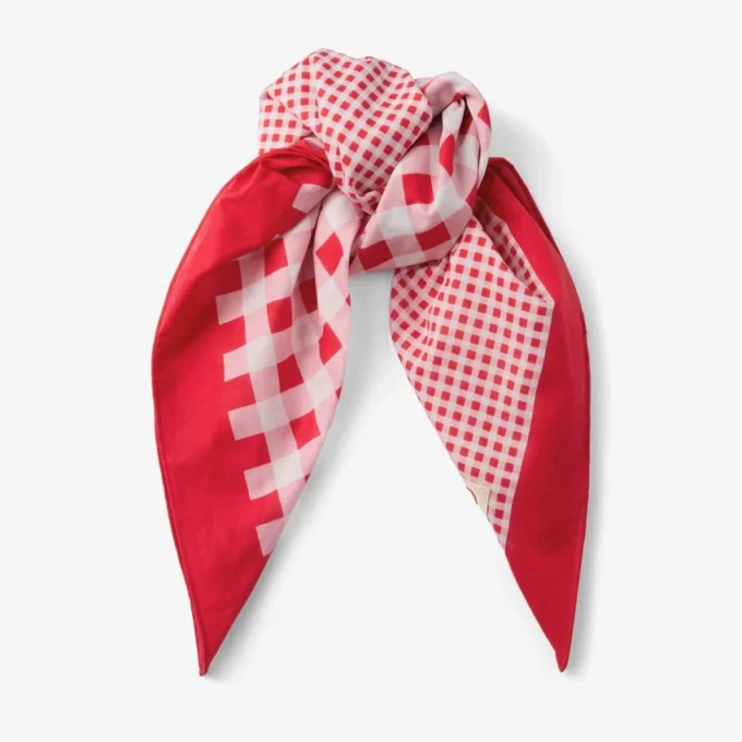 Sula Bandana Ruby Red Mix Gingham Print Bomullsbandana Sula Bandana Ruby Red Mix Gingham Print Bomullsbandana