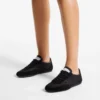 Sunny F i svart lädermix och jimmy choo Lace Low Top-sneakers