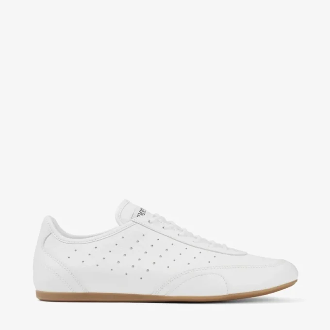 Sunny F – Låga sneakers i en mix av vitt och gummi-färgat läder