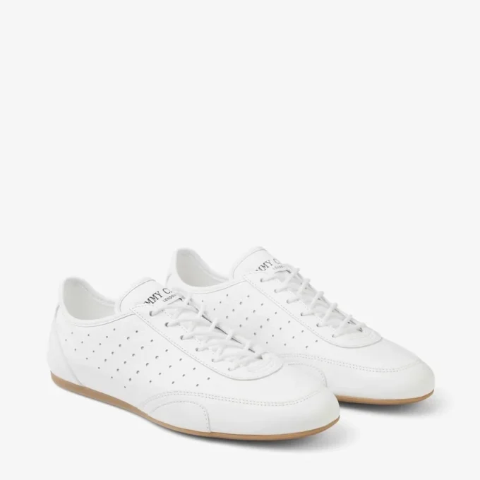 Sunny F – Låga sneakers i en mix av vitt och gummi-färgat läder