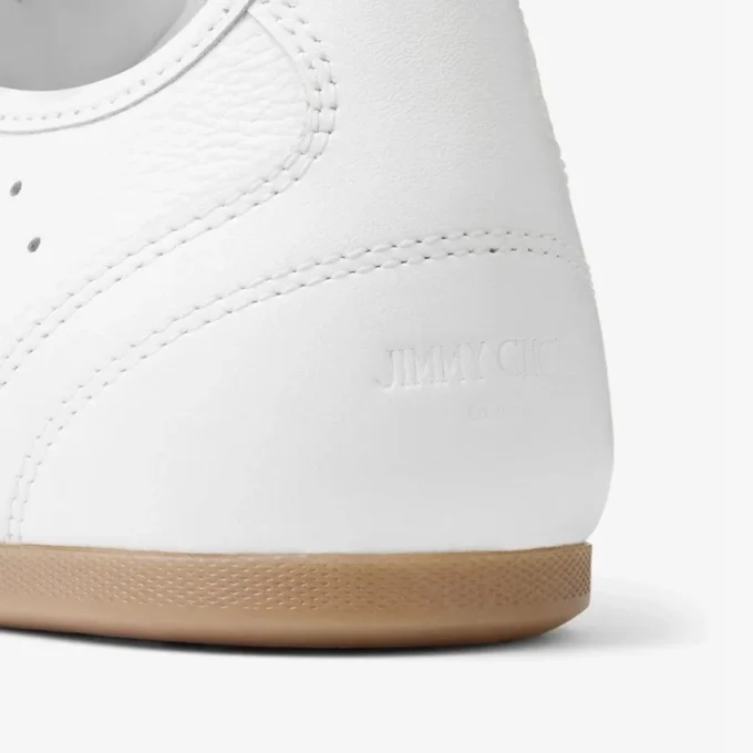 Sunny F – Låga sneakers i en mix av vitt och gummi-färgat läder