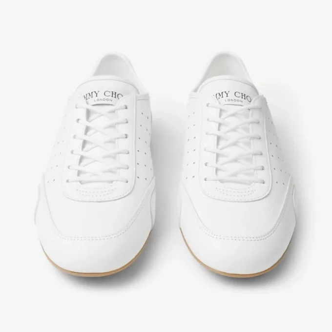 Sunny F – Låga sneakers i en mix av vitt och gummi-färgat läder