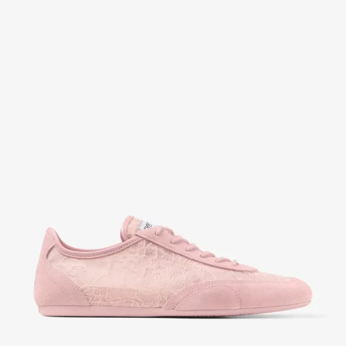 Sunny F Rose i lädermix och jimmy choo-snörskor med låg skaft
