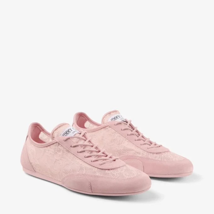 Sunny F Rose i lädermix och jimmy choo-snörskor med låg skaft