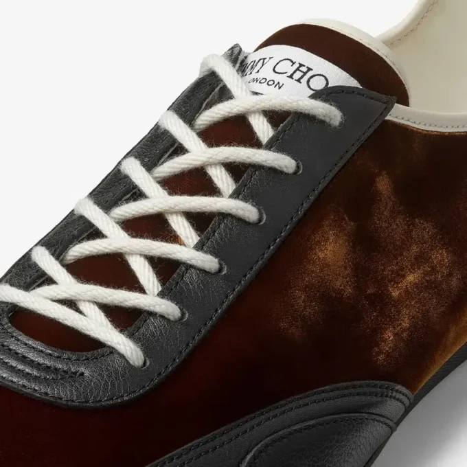 Sunny M Låga sneakers i bronsfärgat läder och sammet Sunny M Låga sneakers i bronsfärgat läder och sammet