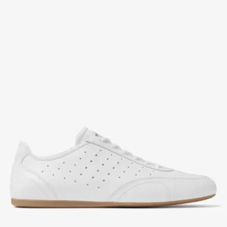 Sunny M vita och gummi-läderblandade låga sneakers