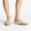 Sunny Mule F Låga sneakers i en mix av latte- och tofféfärgat läder och Diamond-mönstrat mesh