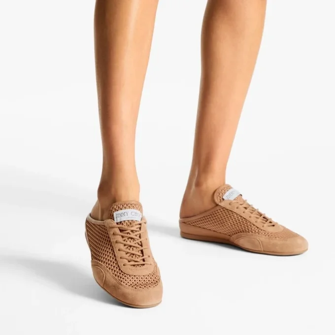 Sunny Mule F Toffee lädermix och Diamond nät, låga sneakers Sunny Mule F Toffee lädermix och Diamond nät, låga sneakers