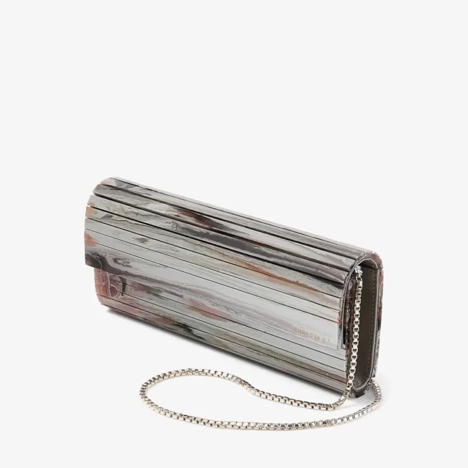 Sweetie grå akrylclutch med marmoreffekt