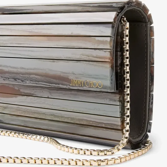 Sweetie grå akrylclutch med marmoreffekt