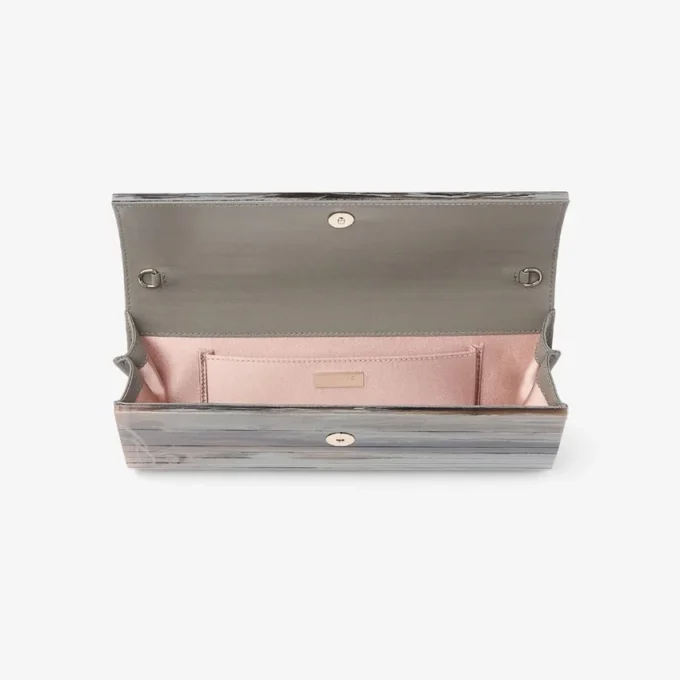 Sweetie grå akrylclutch med marmoreffekt