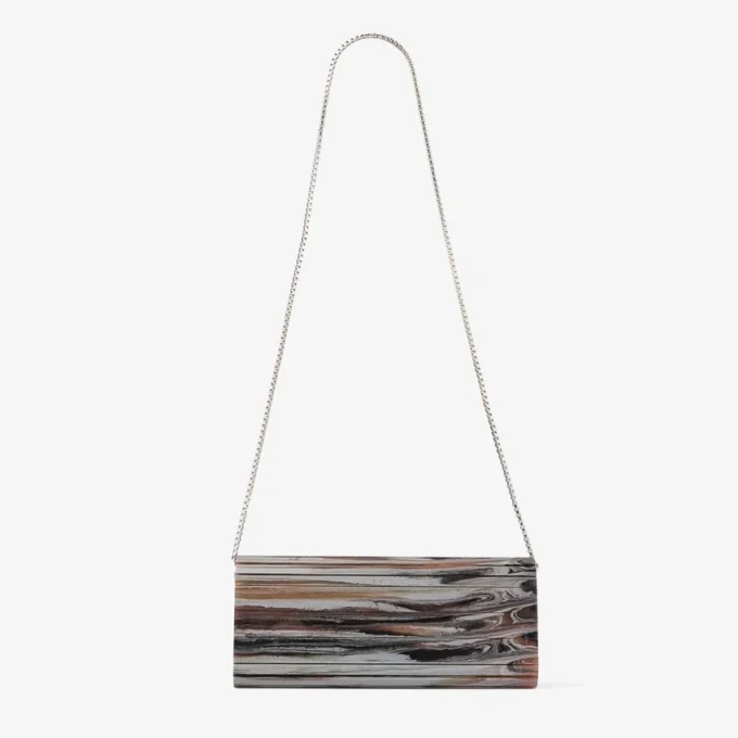 Sweetie grå akrylclutch med marmoreffekt