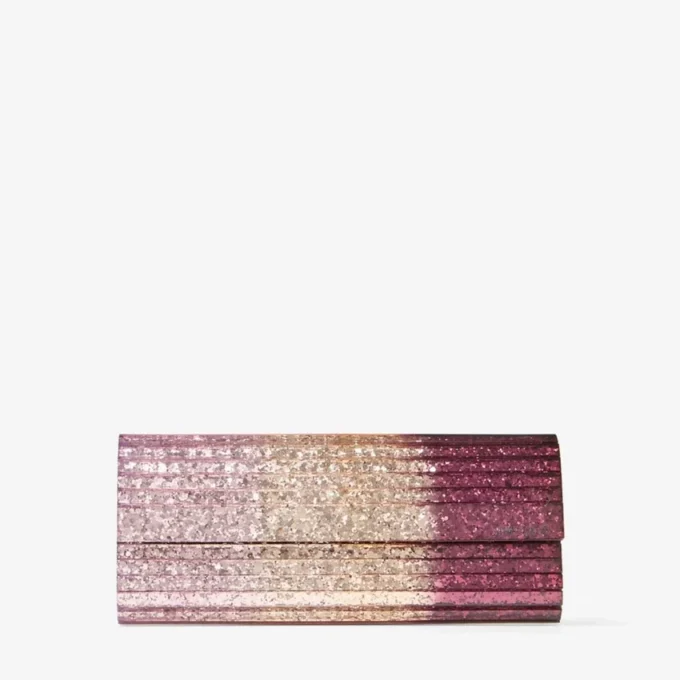 Sweetie Silky Blush DéGradé Glitter Plexi Clutch Bag