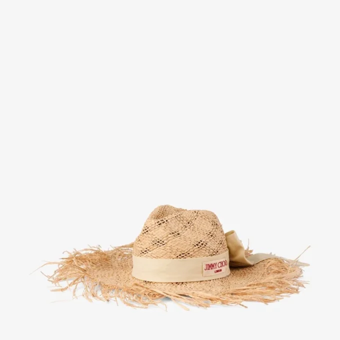 Thalia Small naturlig raffiahatt med rosett Thalia Small naturlig raffiahatt med rosett