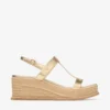 Theia Wedge 60 Guldmetalliska läderkilklackssandaler Theia Wedge 60 Guldmetalliska läderkilklackssandaler