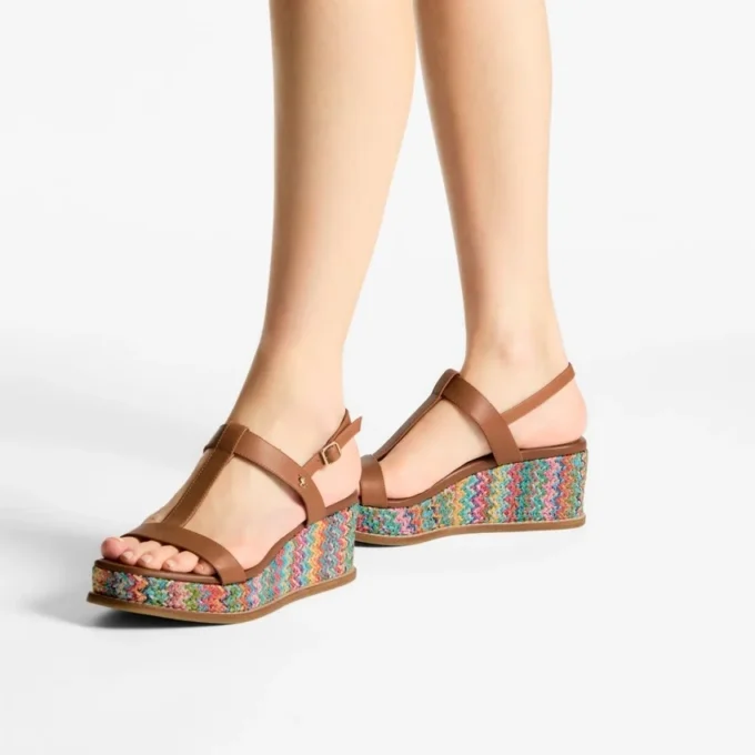 Theia Wedge 60 Multi Chevron Raffia Sandal Wedges Theia Wedge 60 Multi Chevron Raffia Sandal Wedges