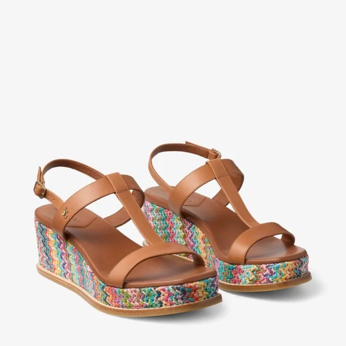 Theia Wedge 60 Multi Chevron Raffia Sandal Wedges Theia Wedge 60 Multi Chevron Raffia Sandal Wedges