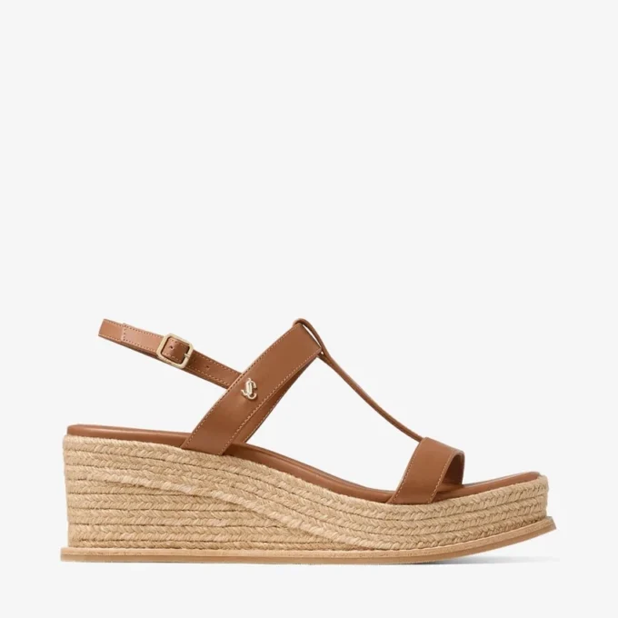 Theia Wedge 60 Sandaler med kilklack i brunt läder Theia Wedge 60 Sandaler med kilklack i brunt läder