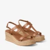 Theia Wedge 60 Sandaler med kilklack i brunt läder Theia Wedge 60 Sandaler med kilklack i brunt läder