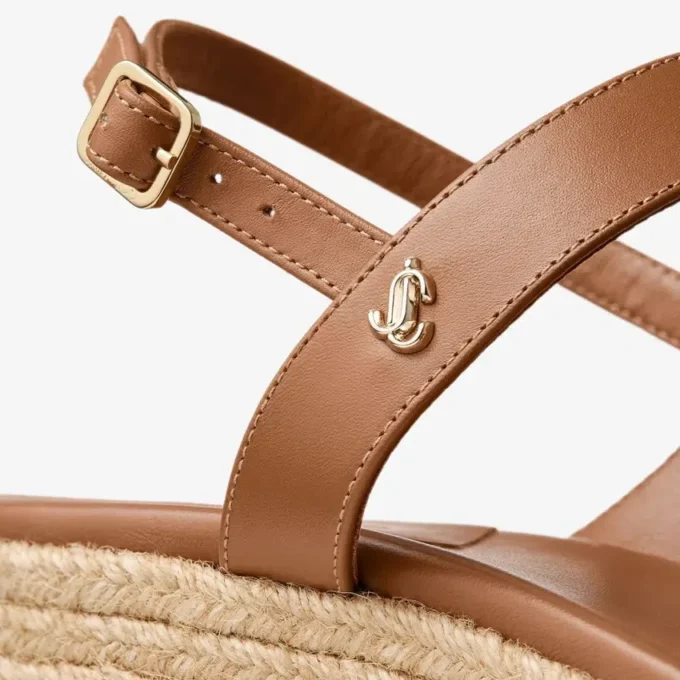 Theia Wedge 60 Sandaler med kilklack i brunt läder Theia Wedge 60 Sandaler med kilklack i brunt läder