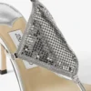 Tåremssandaler i metalliskt nappaläder med metallnät