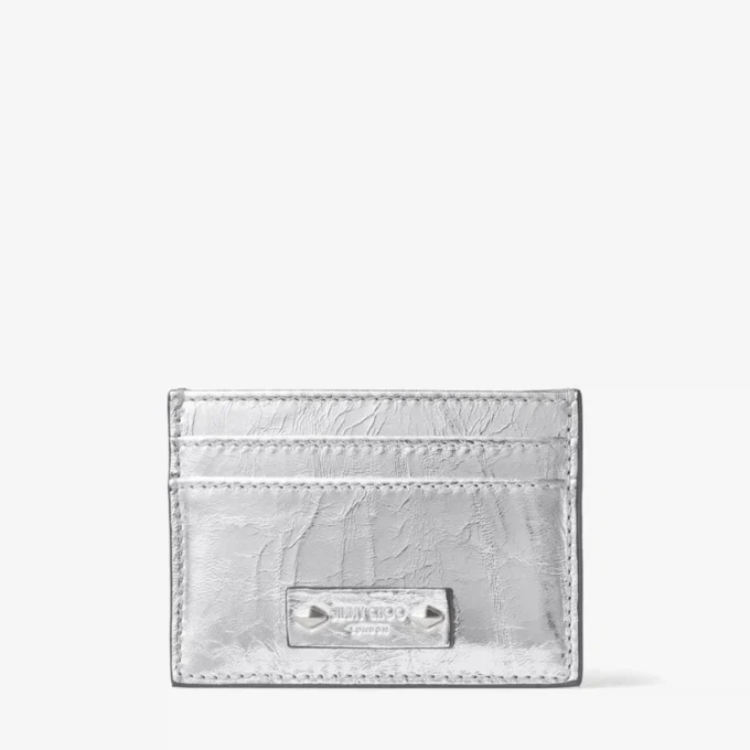 Umika kortfodral i silverfärgat vintage-metalliskt läder