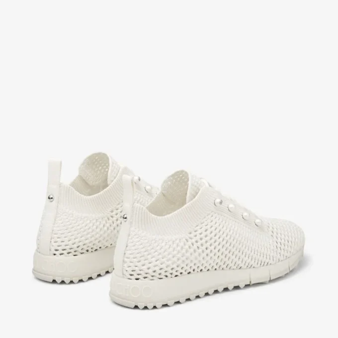 Veles Latte låga sneakers i virkat tyg med pärlor Veles Latte låga sneakers i virkat tyg med pärlor