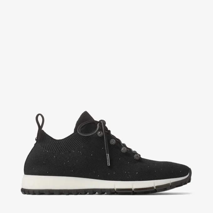 Veles svarta sneakers i paljettstickat Veles svarta sneakers i paljettstickat