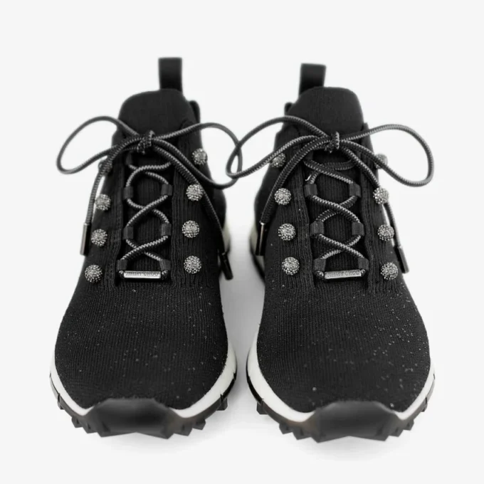 Veles svarta sneakers i paljettstickat Veles svarta sneakers i paljettstickat