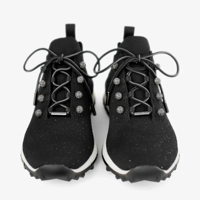 Veles svarta sneakers i paljettstickat Veles svarta sneakers i paljettstickat