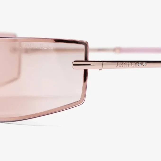 Verse Rektangulära solglasögon i ljusguld och rosa metall Verse Rektangulära solglasögon i ljusguld och rosa metall