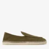 Vine Lace Up Moss Green Etched Velvet Suede Espadrilles Vine Lace Up Moss Green Etched Velvet Suede Espadrilles