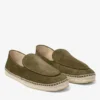 Vine Lace Up Moss Green Etched Velvet Suede Espadrilles Vine Lace Up Moss Green Etched Velvet Suede Espadrilles