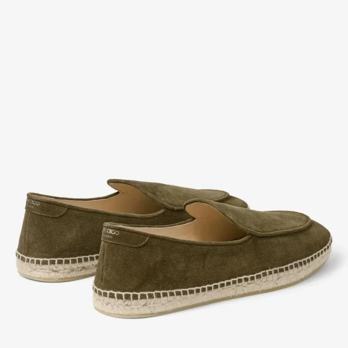 Vine Lace Up Moss Green Etched Velvet Suede Espadrilles Vine Lace Up Moss Green Etched Velvet Suede Espadrilles