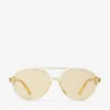 Vira transparenta gula Aviator-solglasögon Vira transparenta gula Aviator-solglasögon