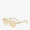 Vira transparenta gula Aviator-solglasögon Vira transparenta gula Aviator-solglasögon