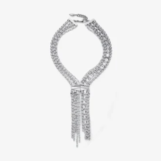 Zandra-halsband Kristallhalsband med silverfinish