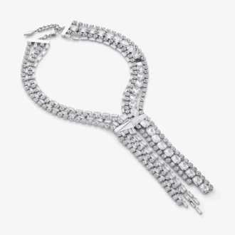 Zandra-halsband Kristallhalsband med silverfinish